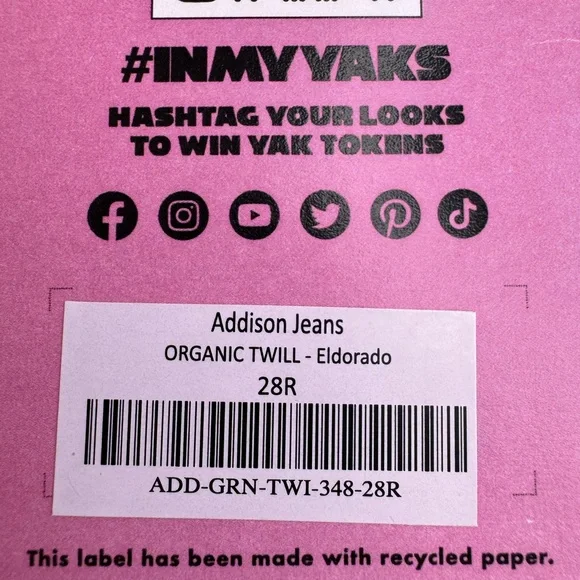 NWT Lucy & Yak Addison Jeans Organic Twill Eldorado Size W28R - Picture 12 of 16